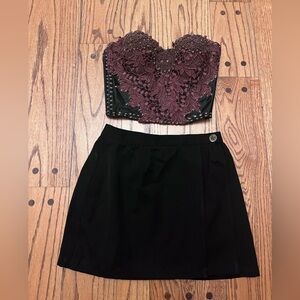 Vintage Alan Austin Made in France Black Wrap Mini Skirt | Designer Boutique